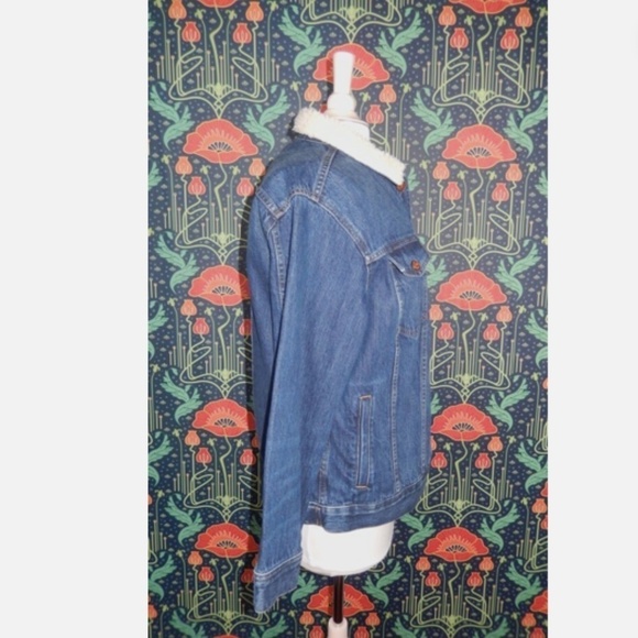 Madewell X Kule Sherpa Lined Oversized Denim Jean Jacket S - Picture 7 of 8